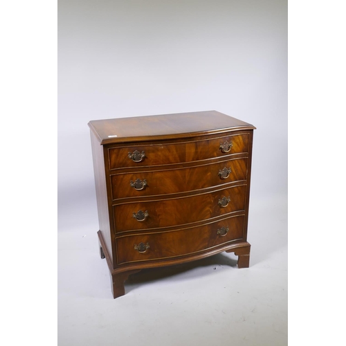 1186 - A Bevan Funnell Regency style mahogany serpentine front chest of four graduated drawers, raised on b... 