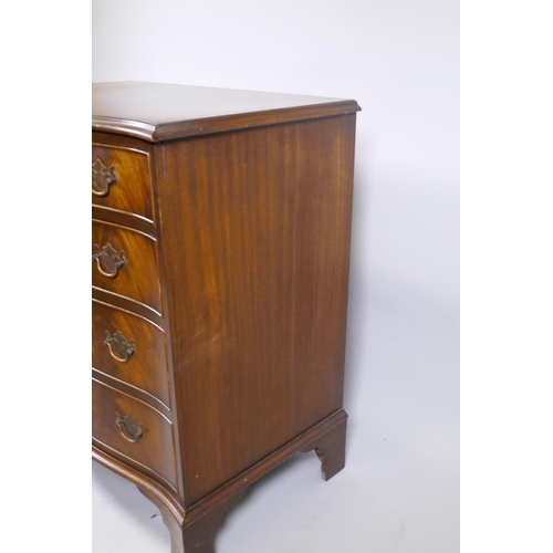 1186 - A Bevan Funnell Regency style mahogany serpentine front chest of four graduated drawers, raised on b... 