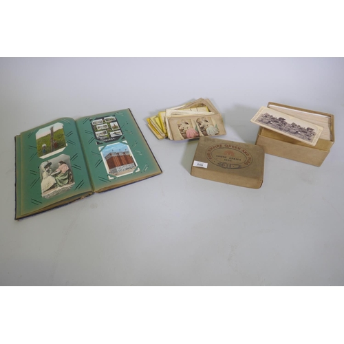 256 - A set of Victorian stereoscope slides, For Empire, Queen and Flag of South Africa 1900, and some oth... 