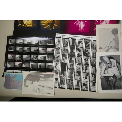 267 - A quantity of mid to late C20th glamour and fetish photographs and contact sheets, and a quantity of... 