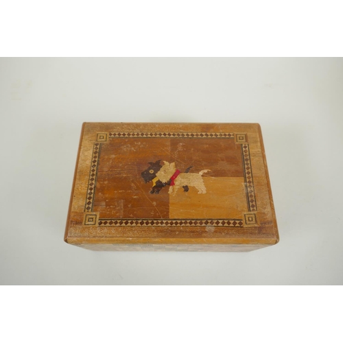 46 - A Japanese Yosegi-Zaiku marquetry puzzle box, opening to reveal a secret musical drawer, 15 x 10cm