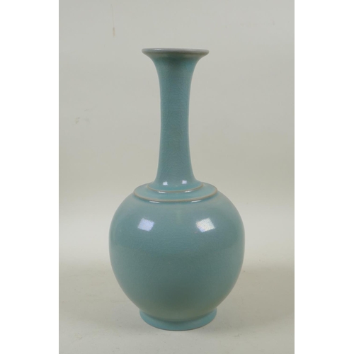 48 - A Chinese ru ware style porcelain vase, 28cm high