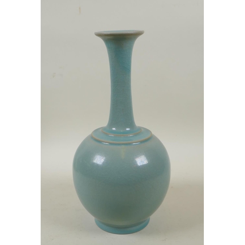 48 - A Chinese ru ware style porcelain vase, 28cm high