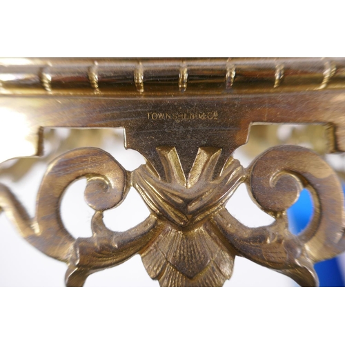 603 - Gilt metal mantel clock with Renaissance Revival style decoration, stamped Townshend & Co, with ... 