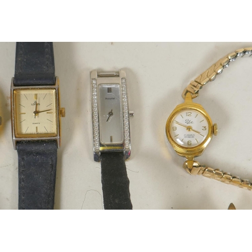 641 - Quantity of ladies' and gentlemen's wristwatches including a 17 jewel Accurist Shockmaster and a 9ct... 