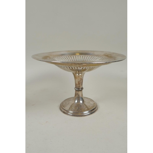 659 - A quantity of hallmarked silver to include a stem bowl by S. Blanckensee & Son Ltd, an Art Deco ... 