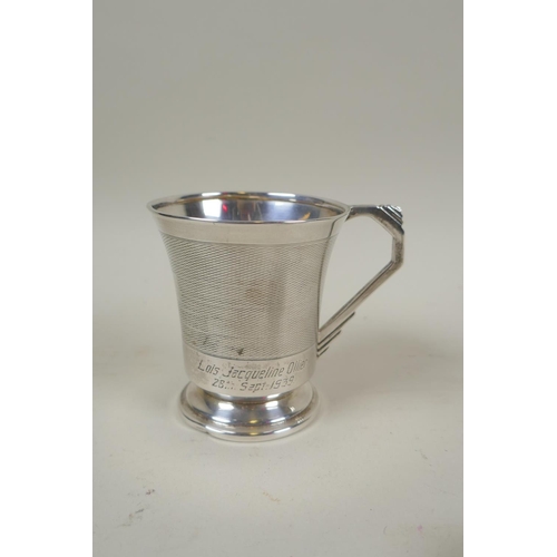 659 - A quantity of hallmarked silver to include a stem bowl by S. Blanckensee & Son Ltd, an Art Deco ... 