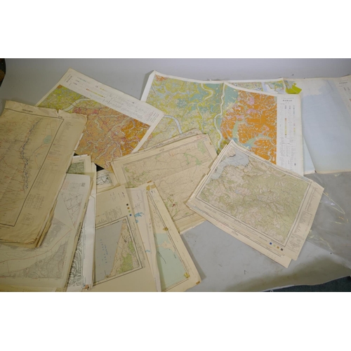 88 - Quantity of maps, Middle East, Turkey, Japan, etc, approx 30, largest 79 x 110cm