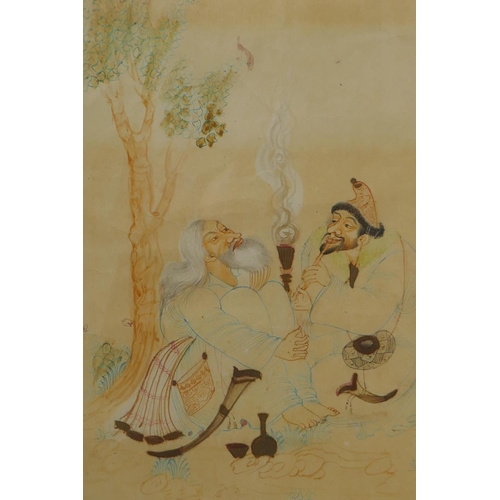 901 - A collection of late C19th/early C20th Persian miniature paintings on paper by the same hand, depict... 