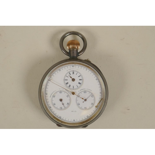 693 - A silver cased open pocket watch, the dial inscribed S. Smith &amp; Son, 9 Strand, London, Watchmake...