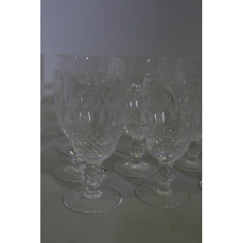 19 - A suite of Waterford crystal Coleen pattern drinking glasses