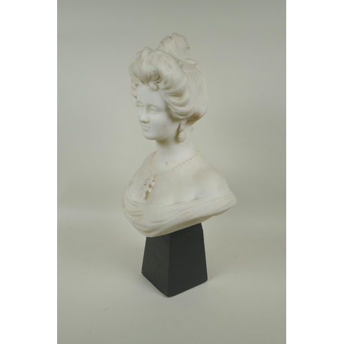 2 - Ettore Zocchi, (Italian, active late C19th/early C20th), marble bust of an Italian woman, inscribed ... 