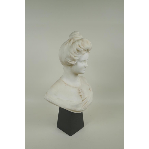 2 - Ettore Zocchi, (Italian, active late C19th/early C20th), marble bust of an Italian woman, inscribed ... 