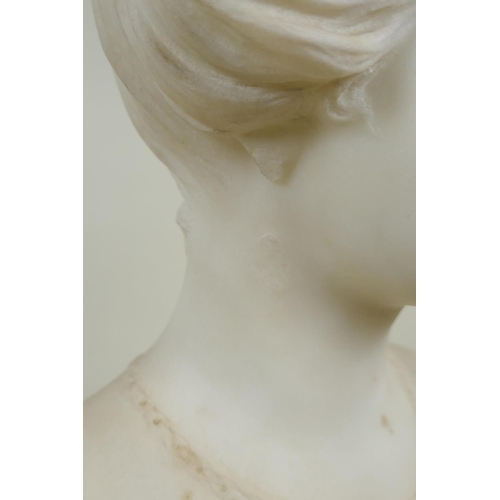 2 - Ettore Zocchi, (Italian, active late C19th/early C20th), marble bust of an Italian woman, inscribed ... 