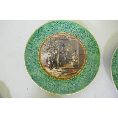 29 - A pair of C19th Staffordshire Prattware plates, The Truant by T. Webster, and The Bully by W. Mulrea... 