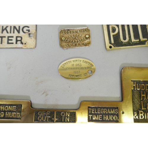 37 - A quantity of antique and modern metal and enamel signs and plates, largest 30 x 14.5cm