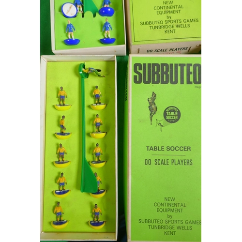 72 - A vintage Subbuteo set, The Continental Club Edition, with five boxed additional teams including Bra... 