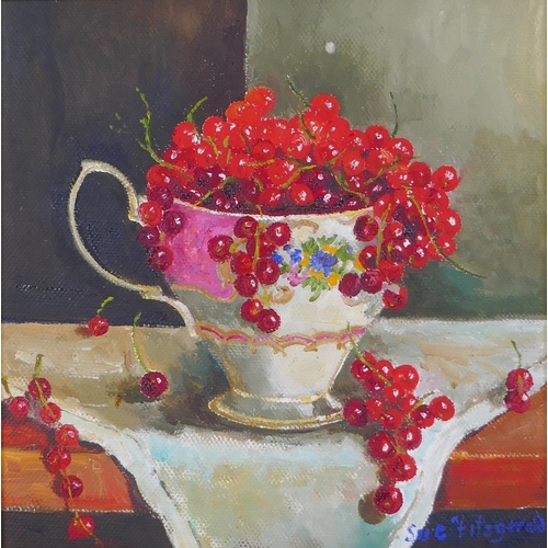 804 - Sue Fitzgerald, (British, b.1946), The Lady Carlyle Cup, still life, oil on canvas, 20 x 20cm
