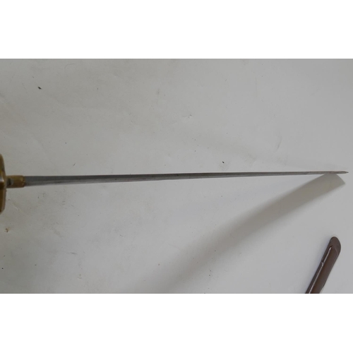 10 - A copy of a WWII Japanese Imperial Army NCO's Type 95 Shin Gunto sword with aluminium hilt and brass... 