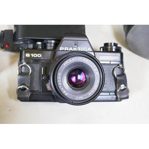 16 - Photographic equipment: collection of vintage and later 35mm cameras and accessories, Kodak Retina 1... 