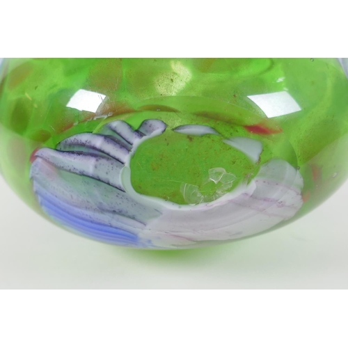 21 - A Murano green art glass vase, 36cm high