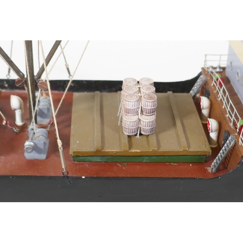 4 - A radio controlled model of a ship, steam coaster, Java Queen, 92cm long, 13cm beam