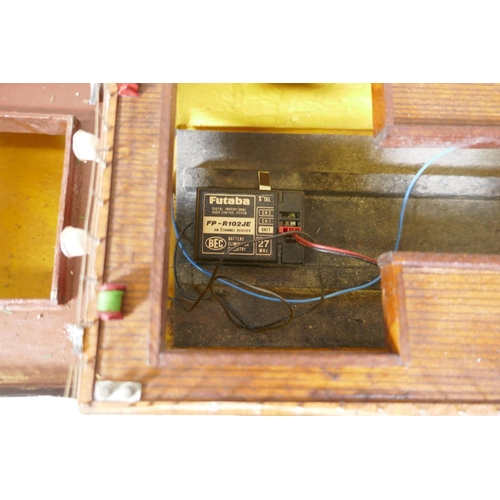 4 - A radio controlled model of a ship, steam coaster, Java Queen, 92cm long, 13cm beam