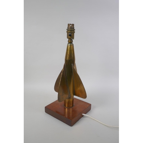 46 - A late C19th/early C20th Thomas Walker & Son brass 'cherub' ship's log, later converted to a tab... 