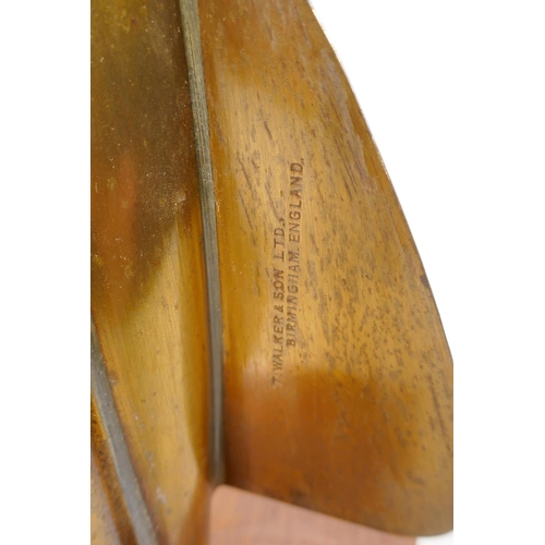 46 - A late C19th/early C20th Thomas Walker & Son brass 'cherub' ship's log, later converted to a tab... 