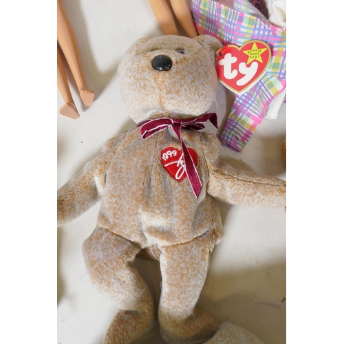 56 - Collection of Ty Beanie Babies and Mattel Barbie dolls