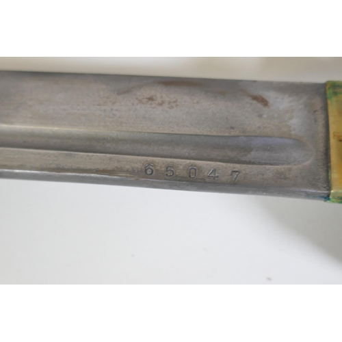 6 - A WWII Japanese Imperial Army NCO's Type 95 Shin Gunto sword, with aluminium hilt, showing traces of... 