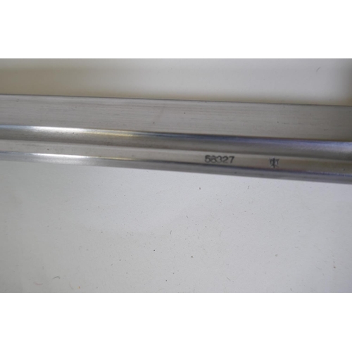 7 - A copy of a WWII Japanese Imperial Army NCO's Type 95 Shin Gunto sword, with aluminium hilt and bras... 