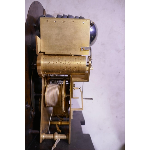 634 - A Queen Anne/George I mahogany musical longcase clock by Henry Thornton, the arched hood with three ... 