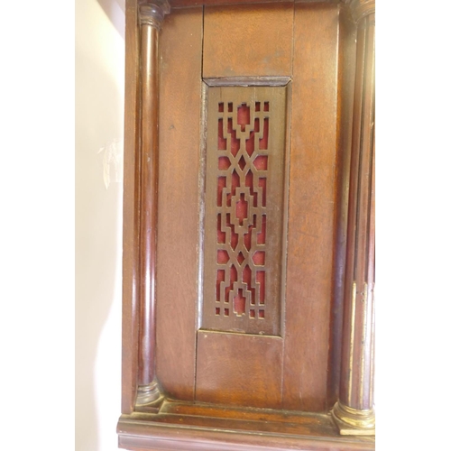 634 - A Queen Anne/George I mahogany musical longcase clock by Henry Thornton, the arched hood with three ... 