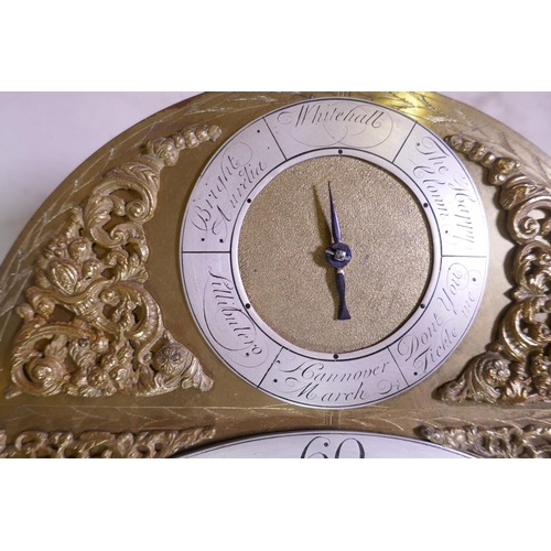 634 - A Queen Anne/George I mahogany musical longcase clock by Henry Thornton, the arched hood with three ... 