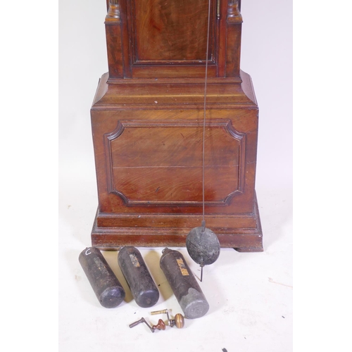 634 - A Queen Anne/George I mahogany musical longcase clock by Henry Thornton, the arched hood with three ... 