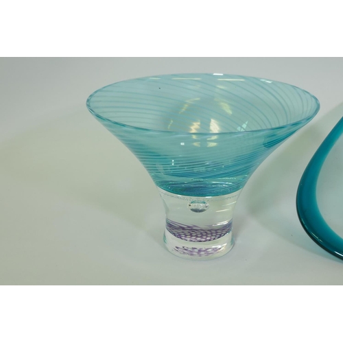136 - Collection of studio art glass, Caithness, Murano, all unsigned, largest bowl 30cm diameter