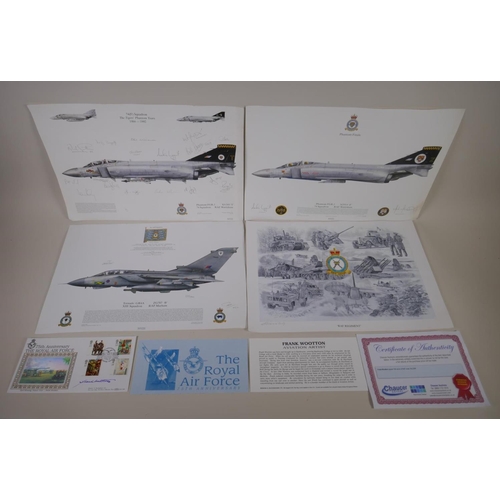 177 - Four RAF aircraft posters signed by members of the Phantom FGR.2 74th Squadron and Tornado GR4A 13th... 