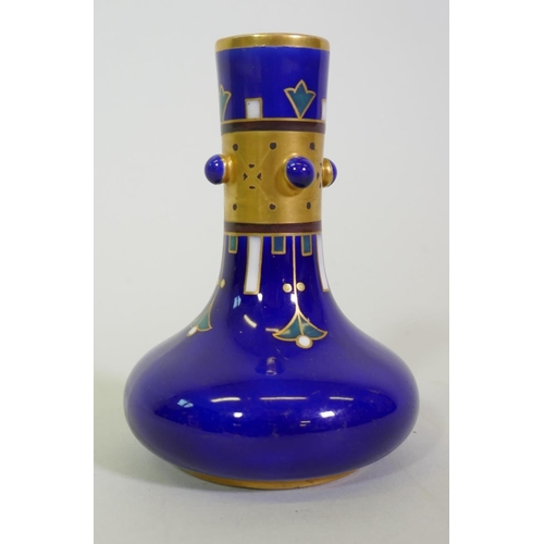 190 - Minton successionist bud vase with gilt and enamel decoration, 10cm high