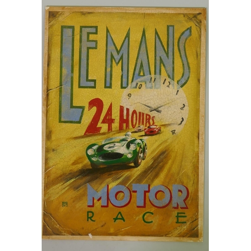 811 - David Juniper, (British, b.1945), Le Mans Motor Race, signed with a monogram, acrylic and gouache/mi...