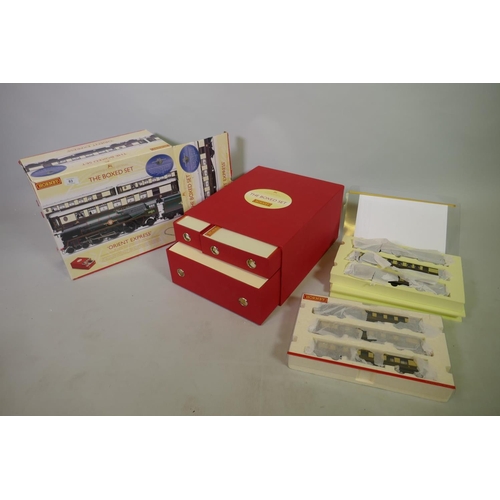 83 - Hornby OO gauge Orient Express boxed set R1038, boxed, unused, and two boxes of Venice Simplon Pullm...