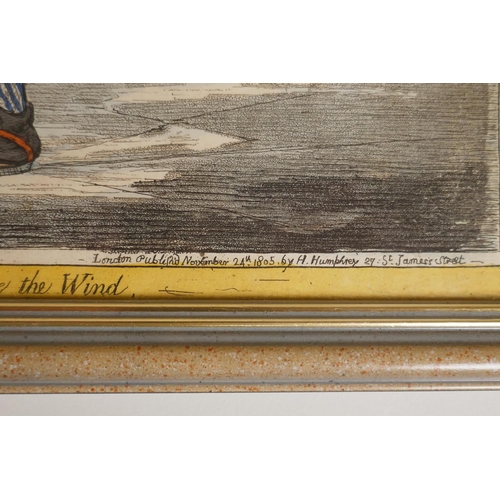 837 - James Gillray, (British, 1756-1815), Elements of Skating, set of four, 'Attitude! Attitude is Everyt... 