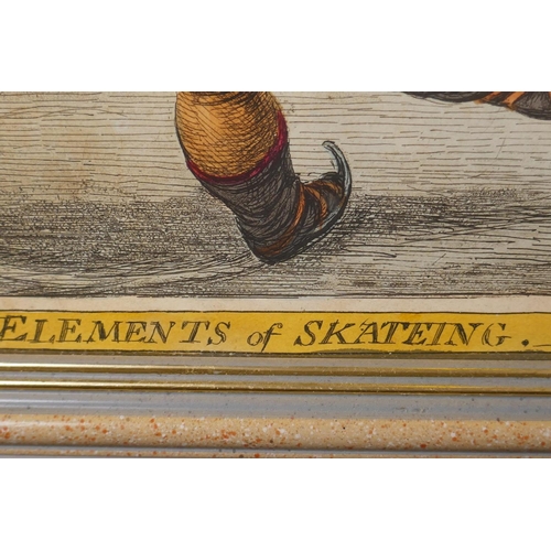 837 - James Gillray, (British, 1756-1815), Elements of Skating, set of four, 'Attitude! Attitude is Everyt... 
