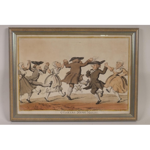 838 - Thomas Rowlandson, (British, 1756-1827), Quakers Merry Making, hand coloured engraving, published R.... 