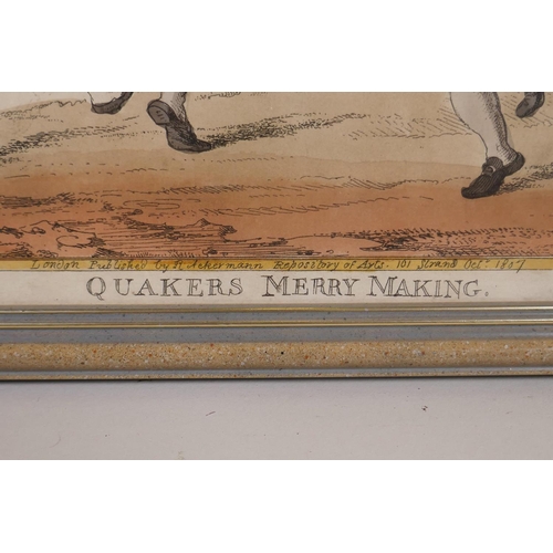 838 - Thomas Rowlandson, (British, 1756-1827), Quakers Merry Making, hand coloured engraving, published R.... 