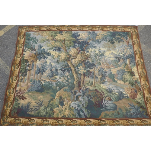1033 - Belgian/Flemish tapestry depicting a classical scene with rotunda in the C17th style, C20th, 135 x 1...