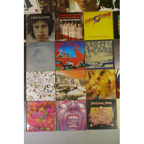 31 - A collection of 1960s and 70s rock vinyl LPs, including Led Zeppelin, Cream, Yes, Pink Floyd, King C... 