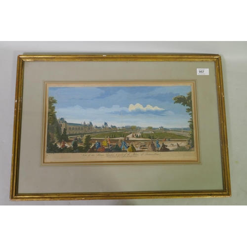 957 - After Jacques Rigaud, (French, 1680-1754), View of the Flower Garden and part of the Palace of Fonta... 