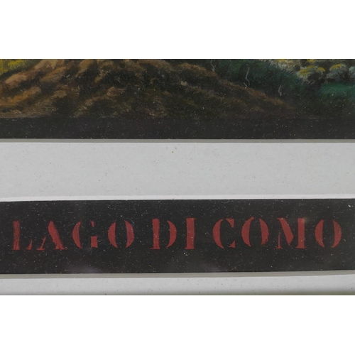 958 - Lake Como, C19th/C20th, landscape, gouache, 49 x 19cm
