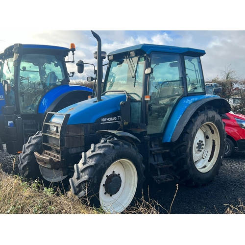 New Holland TS110 Tractor. 1998. 24 x 24 gearbox. C/w Rossmore loader ...
